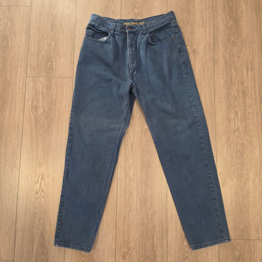 Vintage Stefano Man Jeans Mens 36x32 Blue Denim Relaxed Tapered Leg 90s Retro
